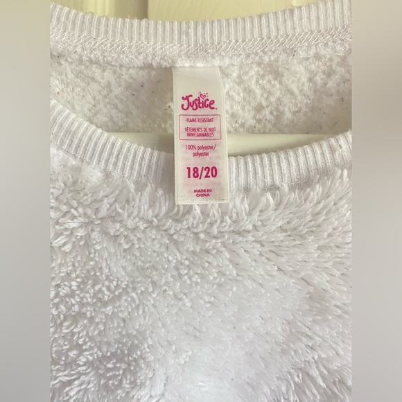 Justice Bunny Pajama Set Fluffy Pullover 18/20 + Pants 14/16 - Picture 4 of 6